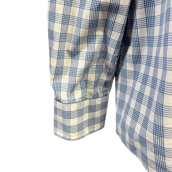 Orvis Shirt Large Blue White Gingham Button-Up Stretch Modern Classic Plaid Men - Picture 4 of 11